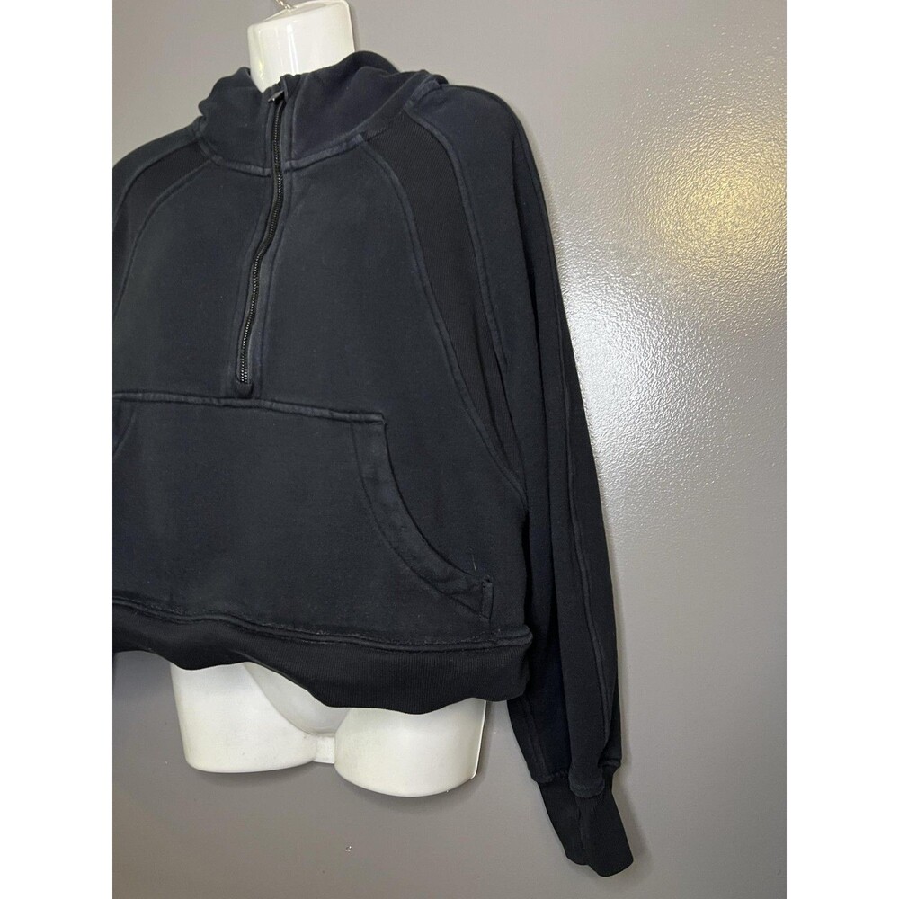 CRZ YOGA Hoodie Womens Medium Black Fleece 1/2 Zip Thumbholes Sweatshirt - Picture 4 of 7